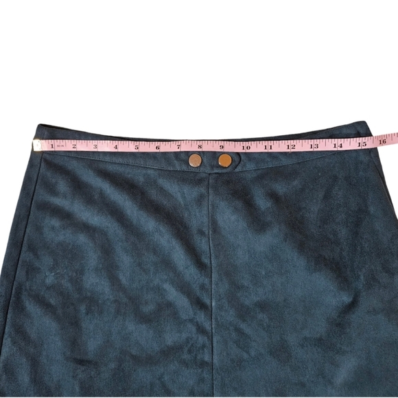 Primark Faux Sued Mini Skirt, US Size 10, Dark Teal - Picture 9 of 10